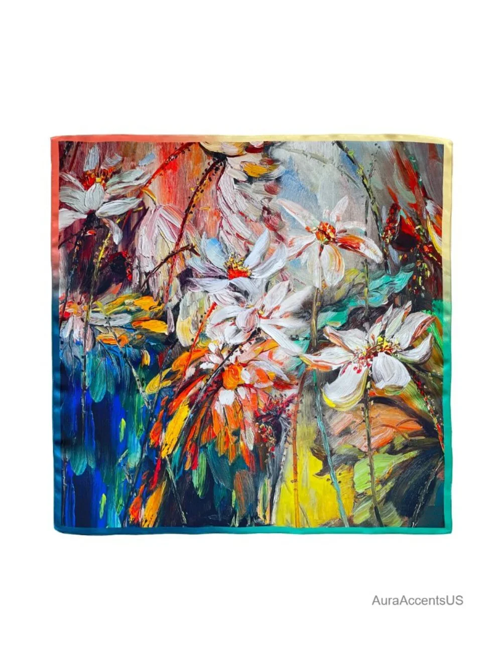 100% Mulberry Silk Square & Long Scarf Artist Collection Wearable Art